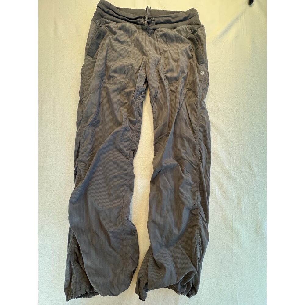 Lululemon Gray Lined Ripstop Drawstring Pants Sz 8 - image 1